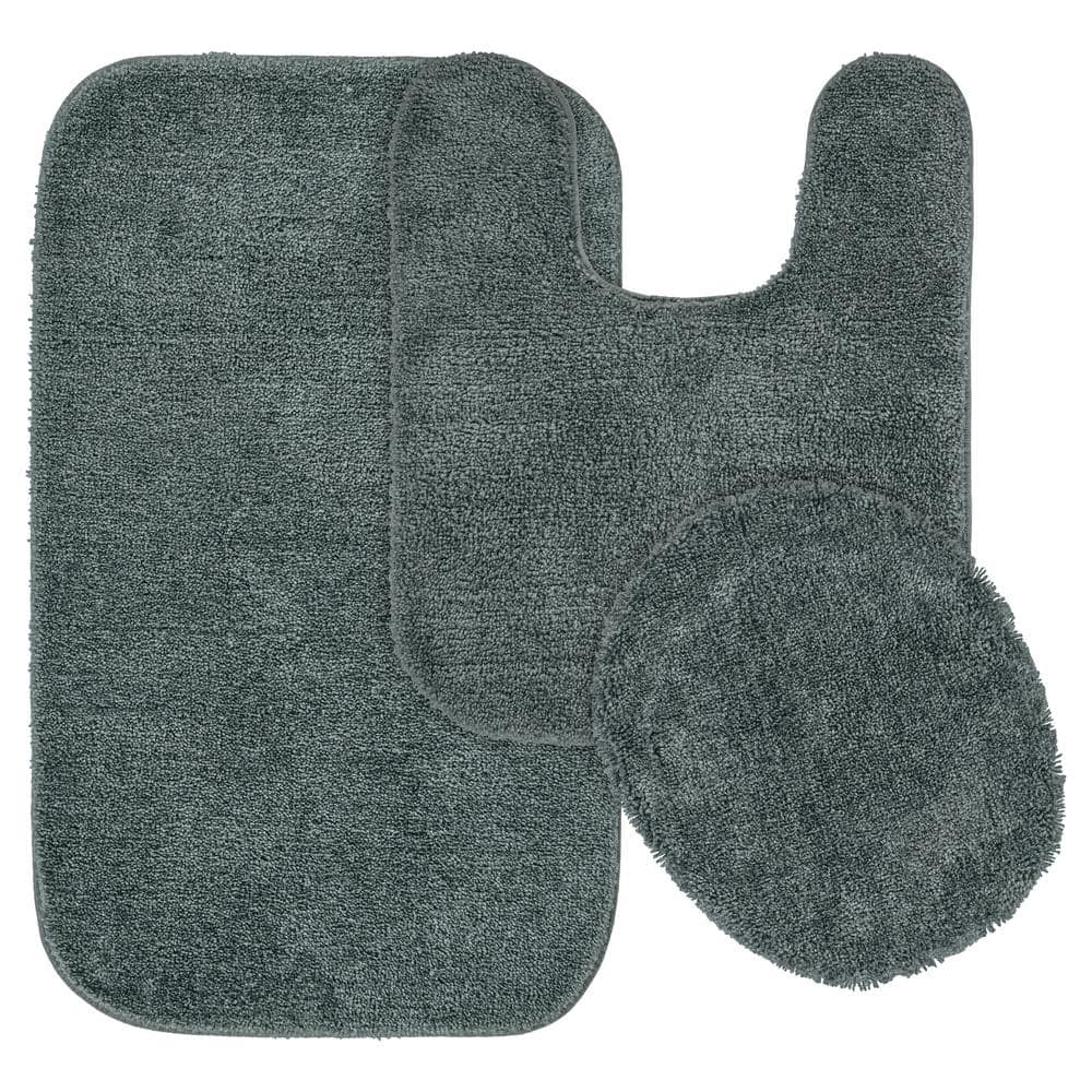 Traditional Dark Gray 3-Piece Washable Bathroom Rug Set price history on PriceWatchPro