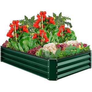 6 ft. x 3 ft. x 1 ft. Dark Green Outdoor Steel Raised Garden Bed, Planter Box for Vegetables, Flowers, Herbs, Plants