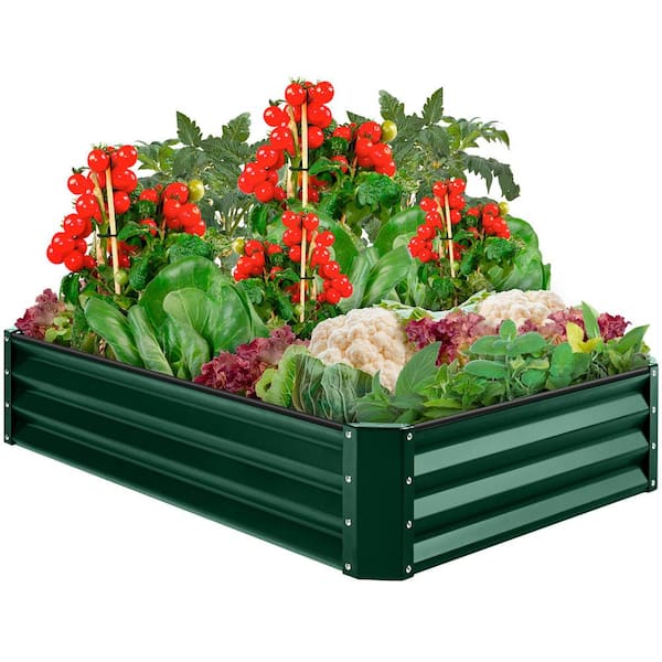 Best Choice Products 6 ft. x 3 ft. x 1 ft. Dark Green Outdoor Steel Raised Garden Bed, Planter Box for Vegetables, Flowers, Herbs, Plants