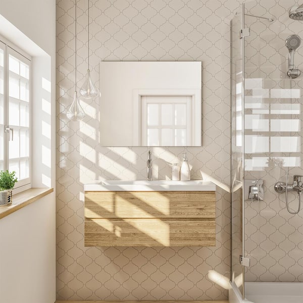 Sleek 30 in. W x 48 in. H Frameless Wall Mounted Vanity Bathroom Mirror in Glass Sleek 30 in. W x 48 in. H Frameless Wall Mounted Vanity Bathroom Mirror in Glass