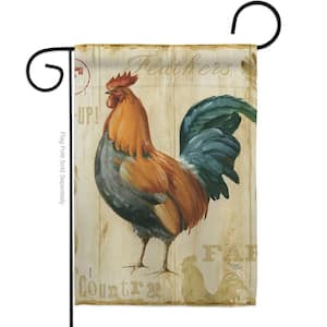 13 in. x 18.5 in. Rooster Farm Barnyard Animals Garden Flag Double-Sided Decorative Vertical Flags