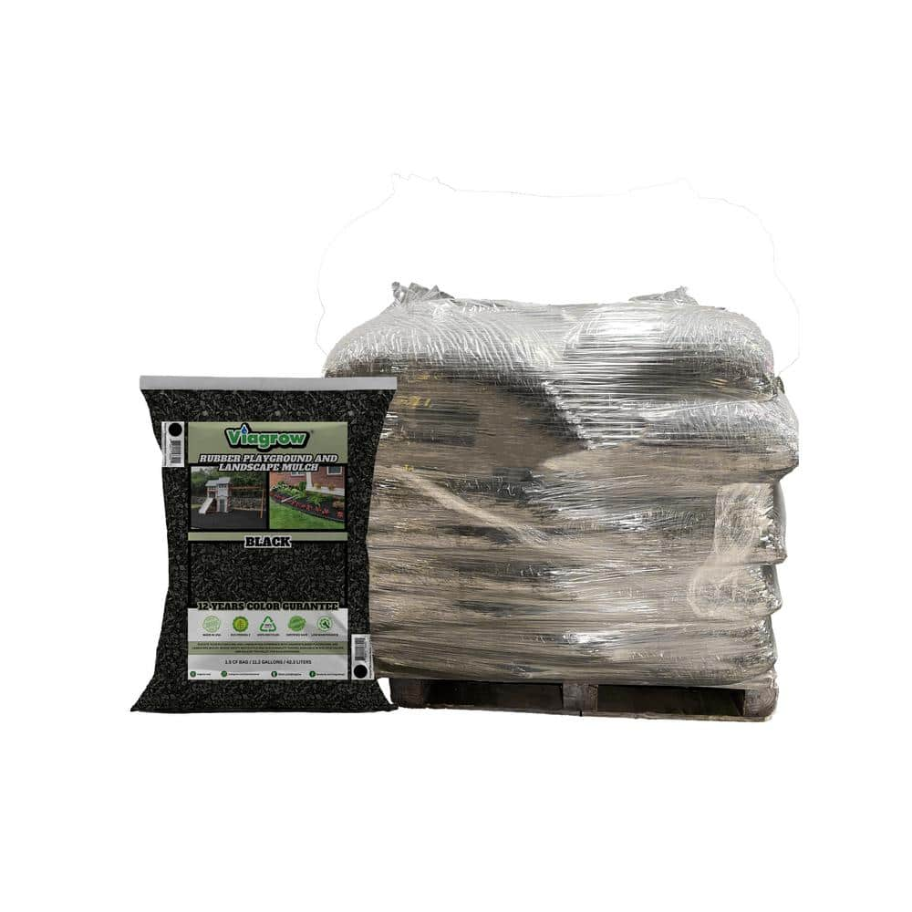 Rubber Playground and Landscape Mulch, 37.5 CF pallet of 25 bags/1.38 cu. yds./1000 lbs -  Viagrow