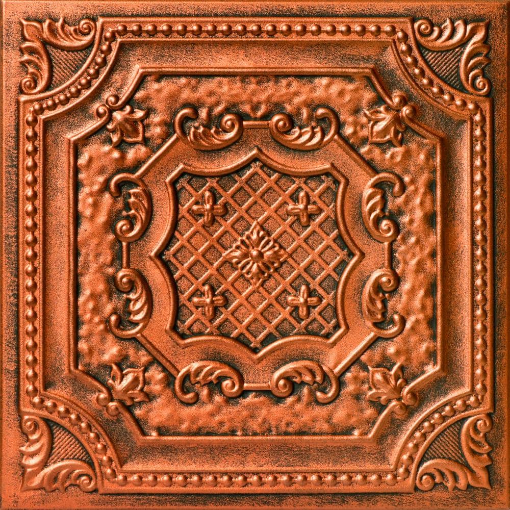 Antique Copper Square Glue-Up Polystyrene Ceiling Tile