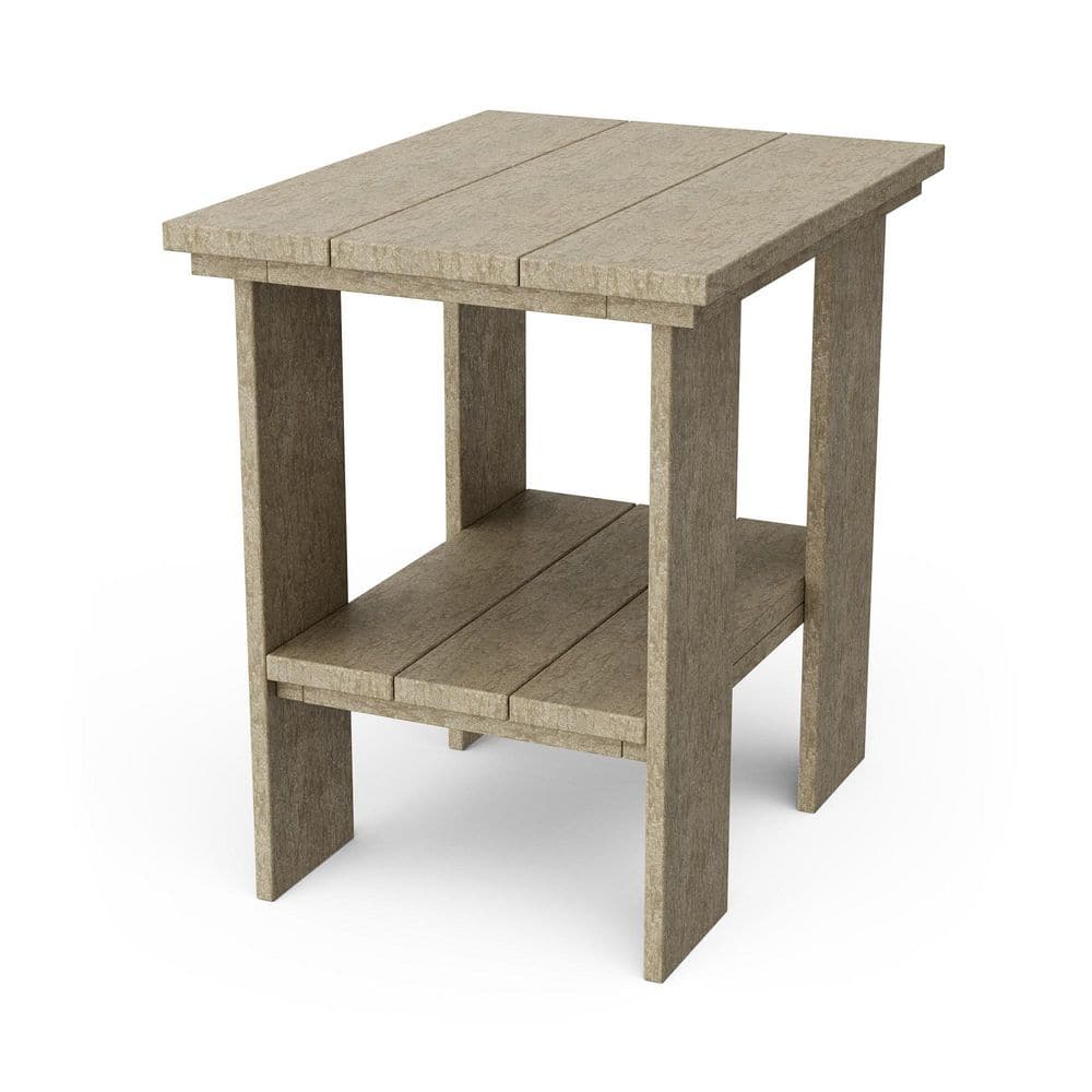 Contemporary Weathered Wood HDPE Plastic Outdoor Side Table price history on PriceWatchPro