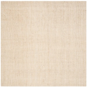 Natural Fiber Ivory 11 ft. x 11 ft. Woven Cross Stitch Square Area Rug