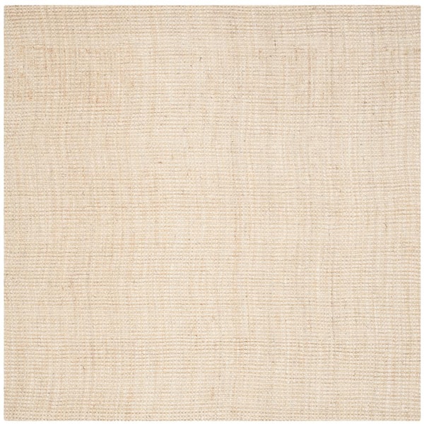 SAFAVIEH Natural Fiber Ivory 5 ft. x 5 ft. Square Solid Area Rug