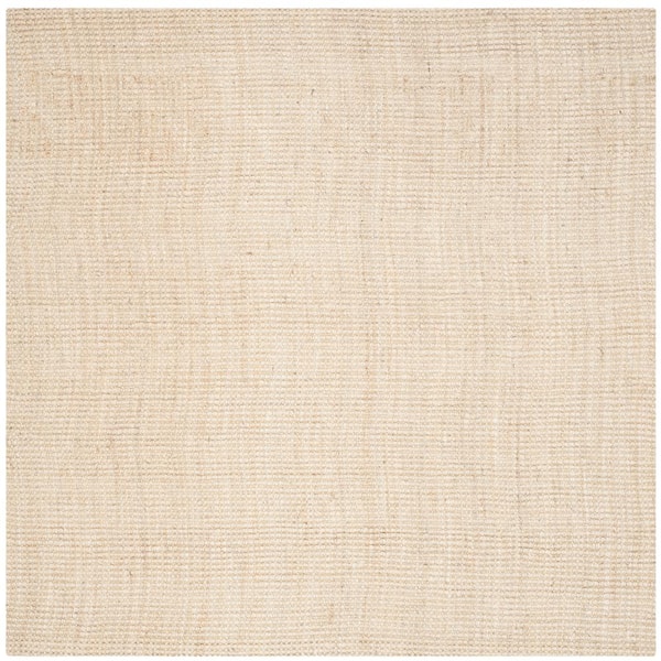 SAFAVIEH Natural Fiber Ivory 9 ft. x 9 ft. Square Solid Area Rug NF730A-9SQ  - The Home Depot