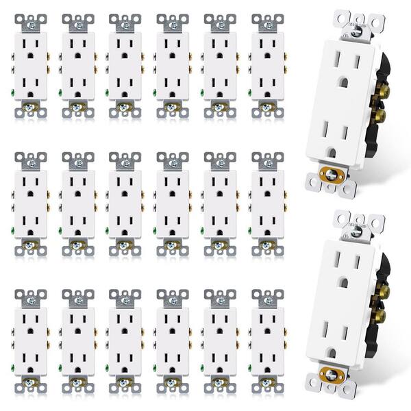Etokfoks 15A/125Volt, Standard Wall Outlet, 2Pole NonTamper Resistant, SelfGrounding, UL
