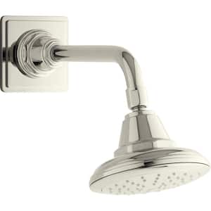 Pinstripe 1-Spray Patterns with 1.75 GPM 5.625 in. Wall Mount Fixed Shower Head in Vibrant Polished Nickel