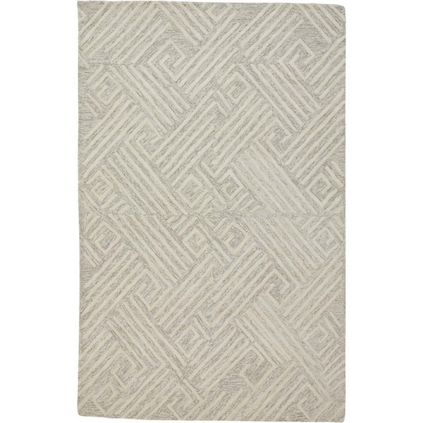 HomeRoots 2 X 8 Tan, Ivory Geometric Area Rug