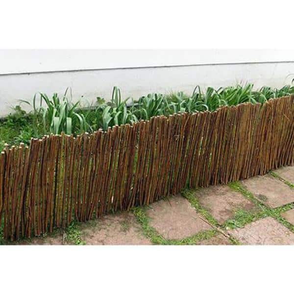 Natural Brown Willow Garden Border Fence, 12" H x 168" L