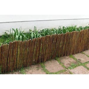 168 in. L x 12 in. H Brown Willow Rolled Border Fence/Edging