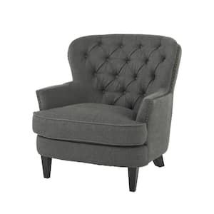 Tafton Grey Fabric Tufted Club Chair