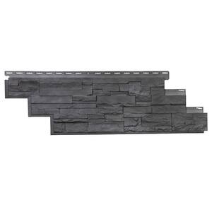 Dry Stacked Stone 41-1/2 in. x 13-1/8 in. Anthracite Vinyl Siding (10-Pack)