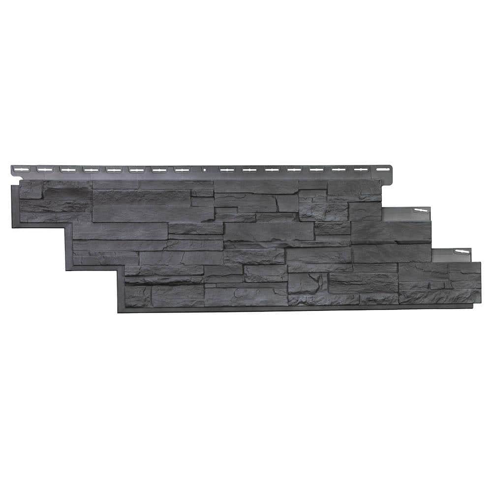 Novik Dry Stacked Stone 41-1/2 in. x 13-1/8 in. Anthracite Vinyl