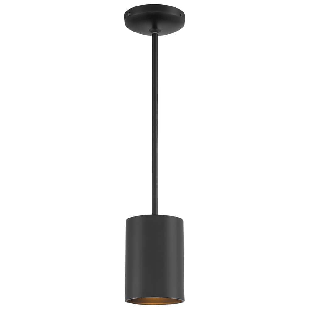 Pilson 1-Light Matte Black Metal Pendant with Metal Shade