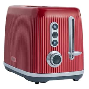 Retro 2-Slice Toaster with Extra Wide Slots in Red