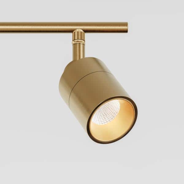 Shura 48 in. 5-Light Brushed Brass Integrated LED Flush Mount Ceiling Light with Rotatable Heads, 3000k, 2450 Lumens