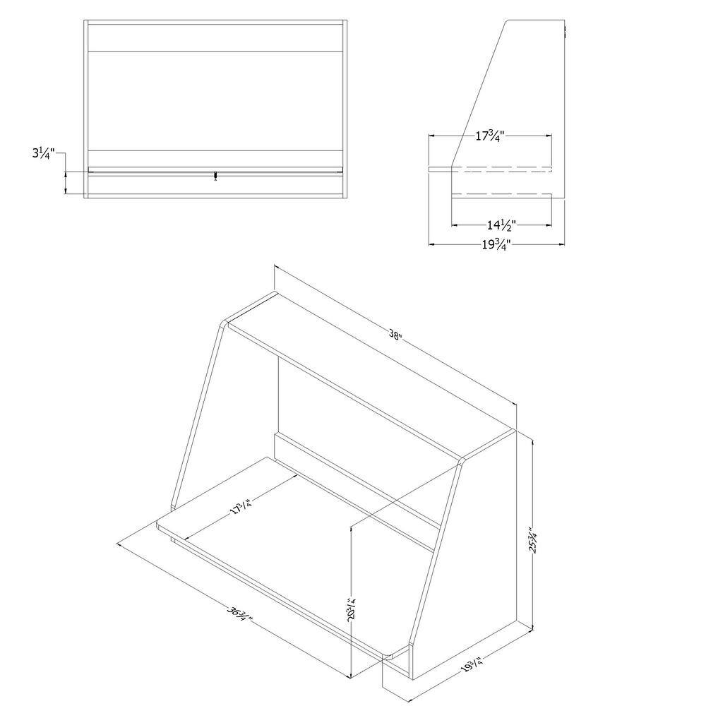 Pure White Wall Mounted Floating Writing Desk