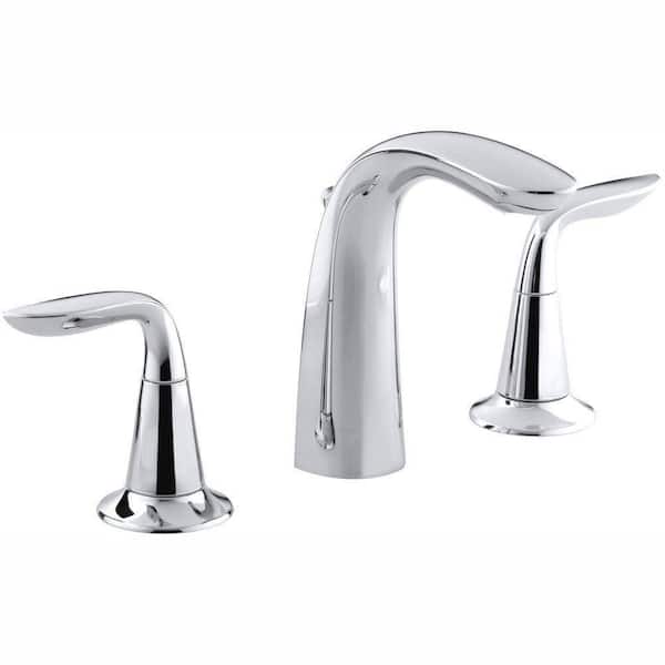 KOHLER - Refinia 8 in. Widespread 2-Handle Water-Saving Bathroom Faucet in Polished Chrome