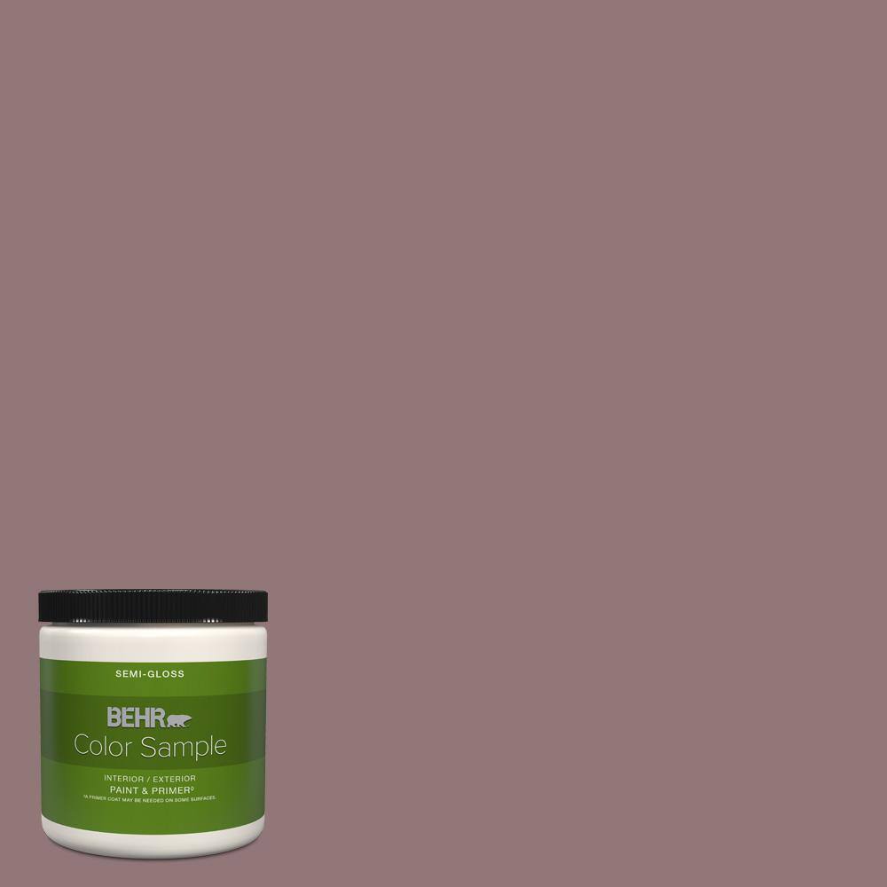BEHR PREMIUM PLUS 8 oz. #N120-5 Plumville Semi-Gloss Interior/Exterior ...