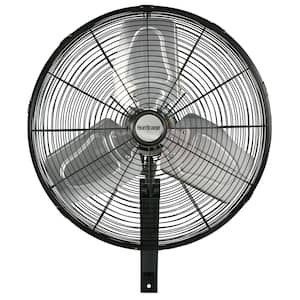 20 in. 3 Fan Speeds Commercial Grade Classic Oscillating in Black Wall Fan