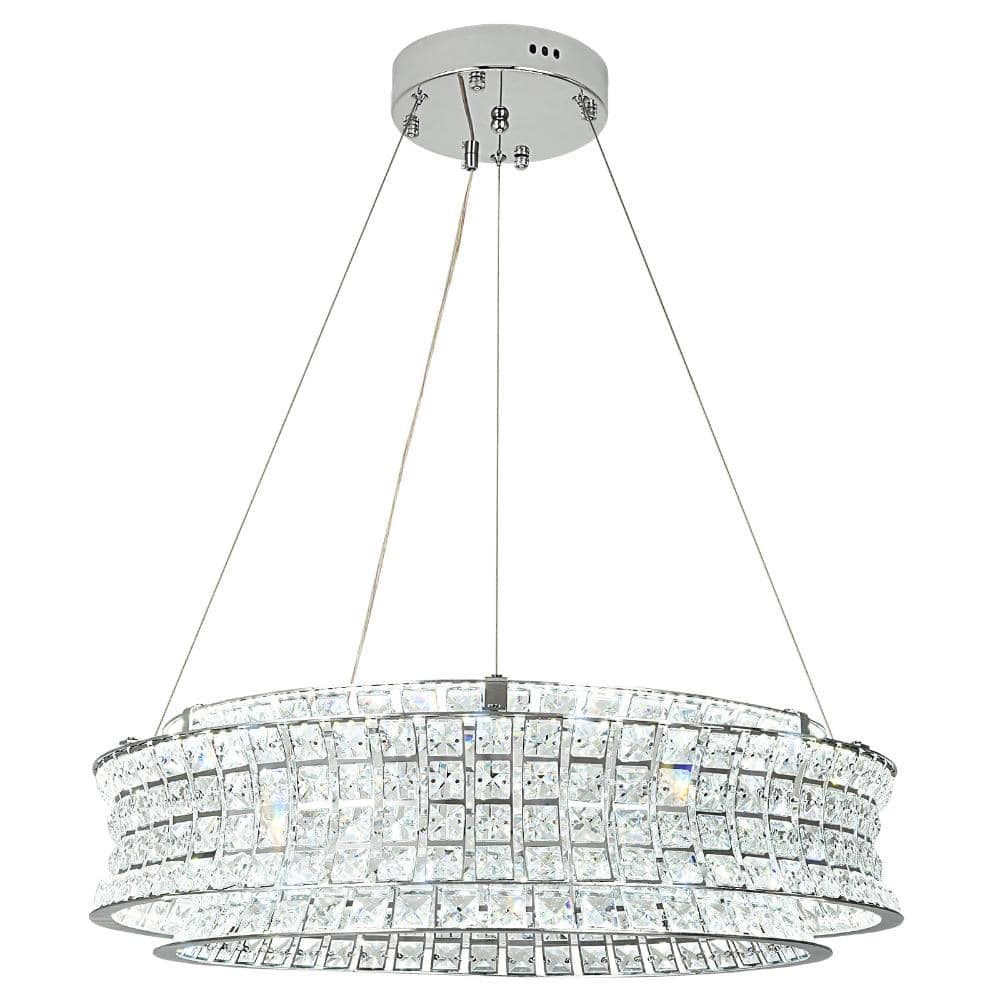 23.6 in. Modern LED Drum Chandelier with Crystal Accents price history on PriceWatchPro
