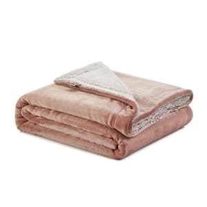 Charlie Blush Solid Color Polyester Throw Blanket