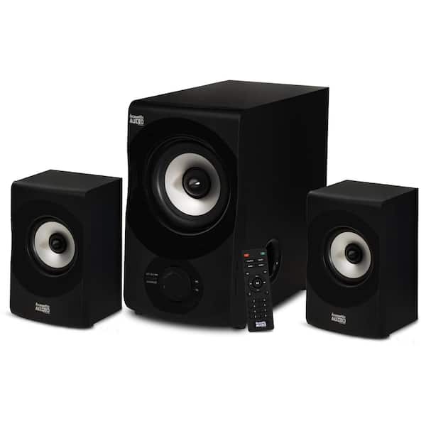 Van Syndicaat sap Acoustic Audio by Goldwood Acoustic Audio Bluetooth 2.1 Multimedia Speaker  System (3-Piece Set) AA2171 - The Home Depot
