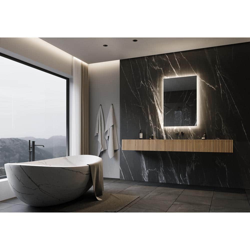 Original Backlit 24 in. W x 36 in. H Rectangular Frameless Wall Mounted Bat