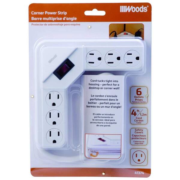 Southwire 6-Outlet Corner Surge Protector with 4 ft. Cord