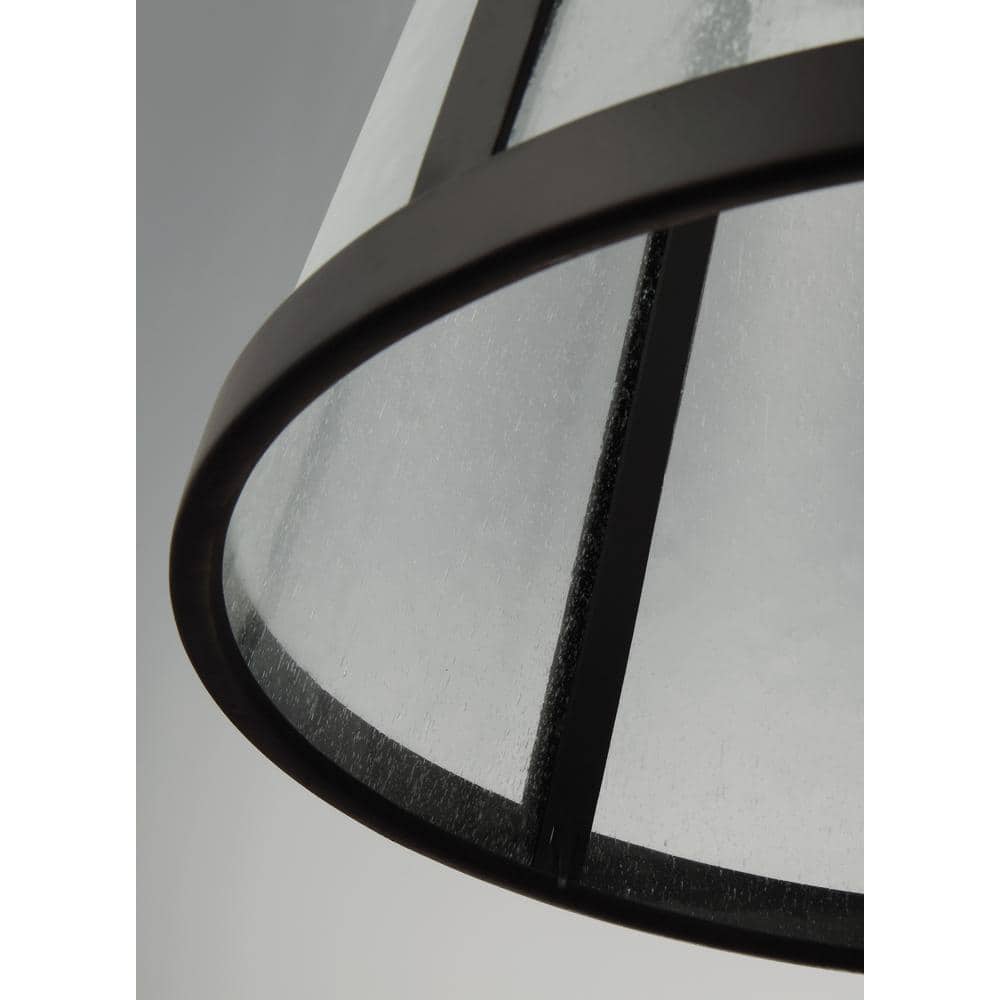 Elegant Harrow 3-Light Oil Rubbed Bronze Pendant with Clear Seeded Glass