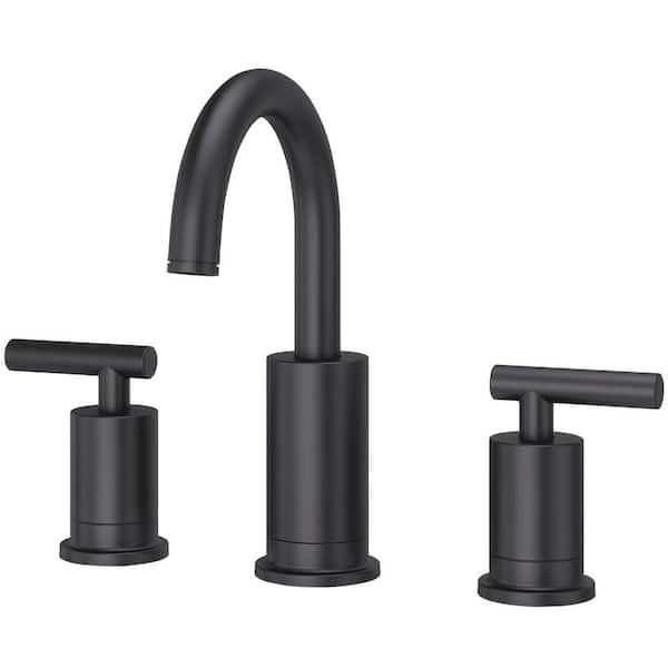 Contempra 8 in. Widespread 2-Handle Bathroom Sink Faucet in Matte Black