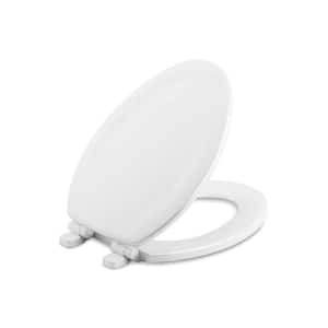 KOHLER Stonewood Elongated Closed Front Toilet Seat in Honed White  K-4647-HW1 - The Home Depot