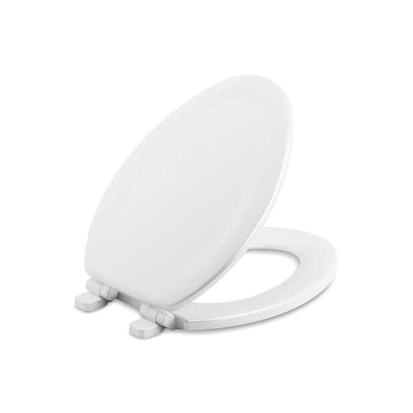 KOHLER Stonewood Quiet-Close Elongated Closed Front Toilet Seat in White