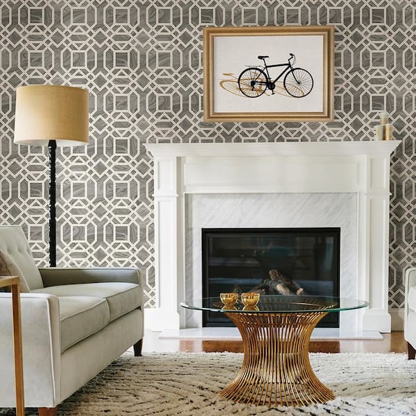 Magnolia Home Woven Trellis Wallpaper - Khaki