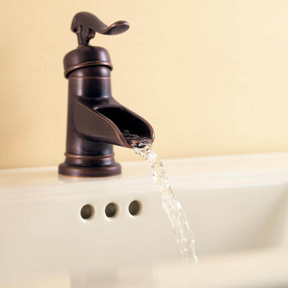 Tuscan Bronze Single Handle High Arc Bathroom Faucet