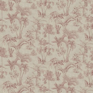 Zapata Merlot Tropical Jungle Non-Pasted Vinyl Wallpaper