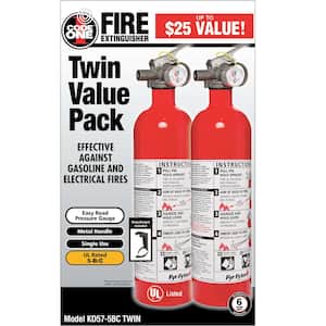 5-B: C Rated Disposable Fire Extinguisher (2-Pack)