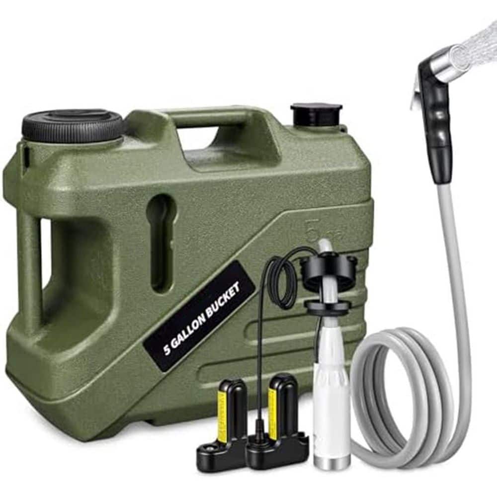 Phewnyzo Portable Outdoor Shower Kit with 5 Gallon Food Grade Water Jug ...
