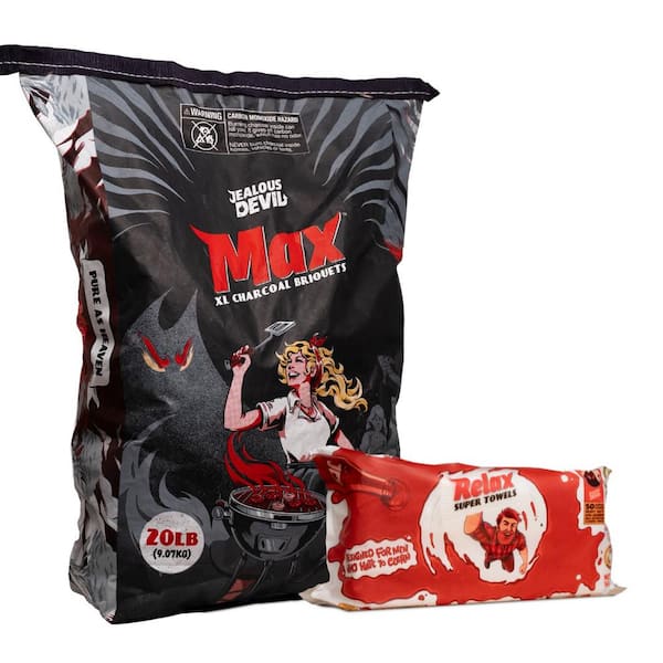 20 lbs. Max XL Charcoal Briquets + Relax Multi-Purpose Grill Towels