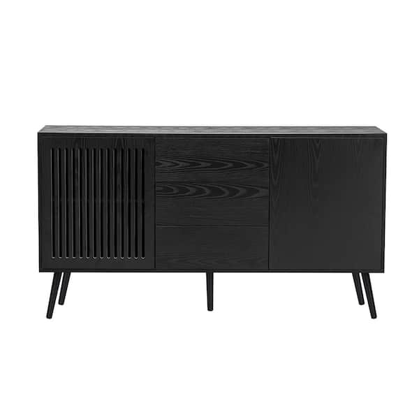 Unbranded Black 31.8 in. H U_Style Storage Cabinet for Living Rooms, Studies, and Entrances