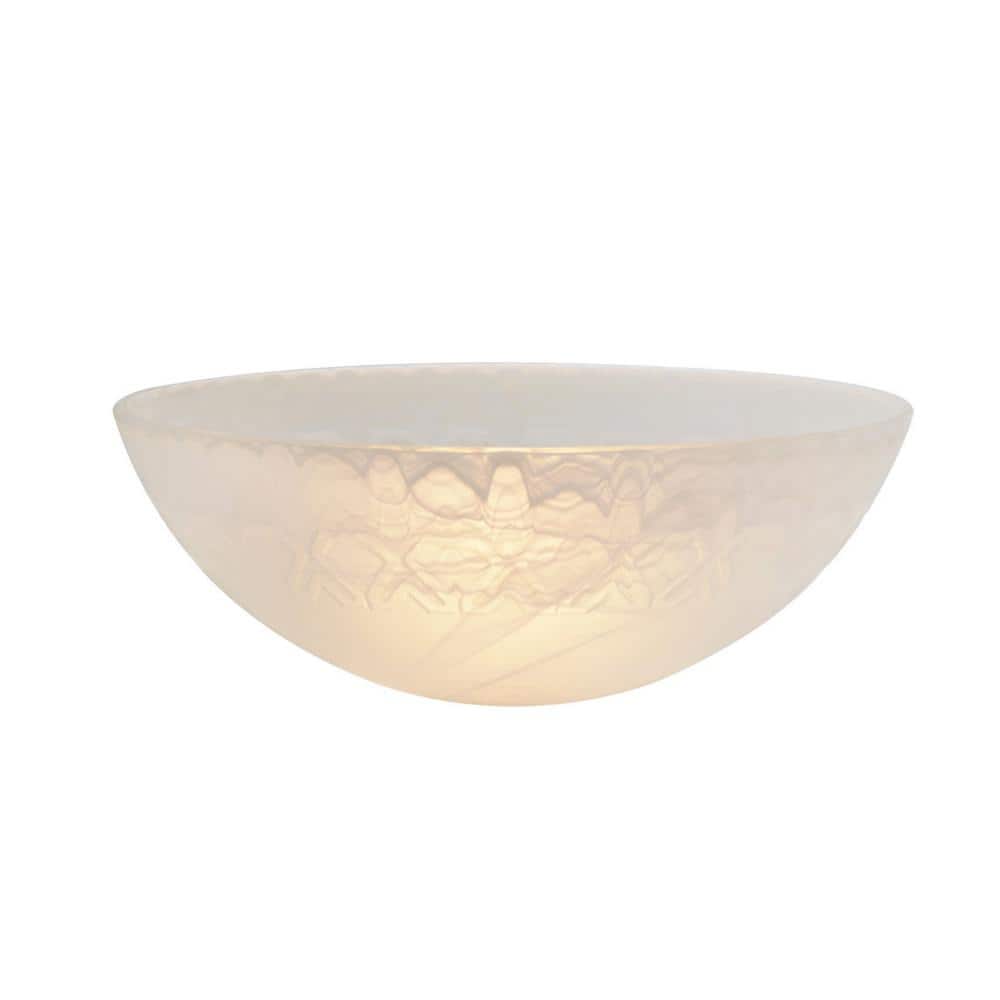 Large Frosted White Etched Alabaster Glass Bowl