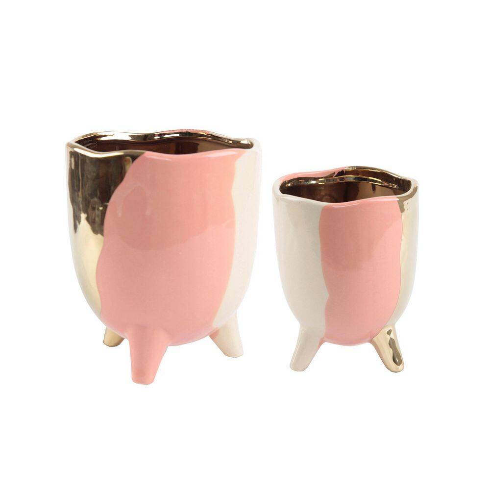 Blush Footed Ceramic Planter (4.5 in. W x 5 in. H) (2-Pack) price history on PriceWatchPro