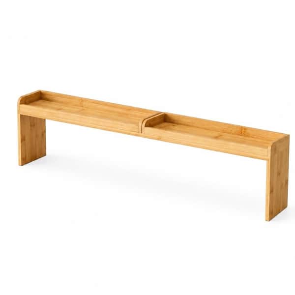 30 in. Magnetic Over-the-Stove Wood Shelf with Non-Slip Lips for Flat Stovetop Spice and Utensil Storage