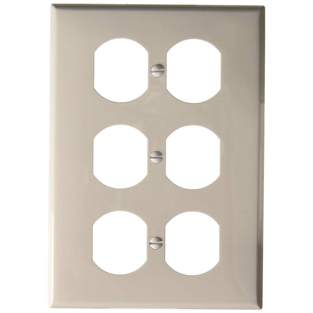 White 3-Gang Standard Size Nylon Wallplate