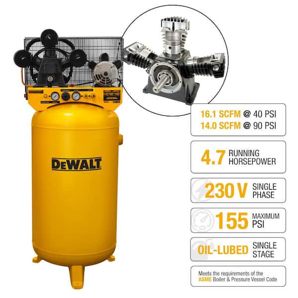 DEWALT 80 Gal. Vertical Stationary Electric Air Compressor