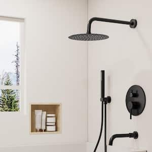 Tahanbath 3-Spray Luxury Bathroom Shower Set Shower Head 2.5 GPM Wall  Mounted Ceramic Style Shower System in Matte Black X-W1219-W1219106070 -  The Home Depot