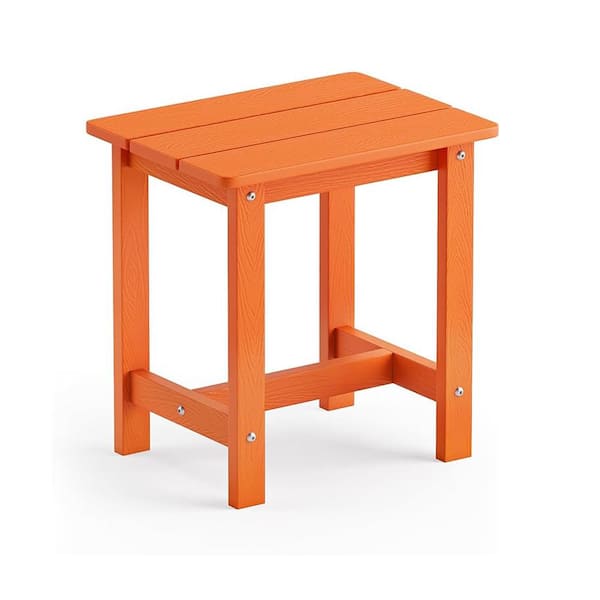 ITOPFOX Orange Rectangle Plastic 16.9 Outdoor Side Table with Extension