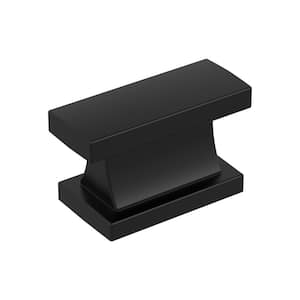 Socle 1-7/16 in. Classic Matte Black Rectangle Cabinet Knob